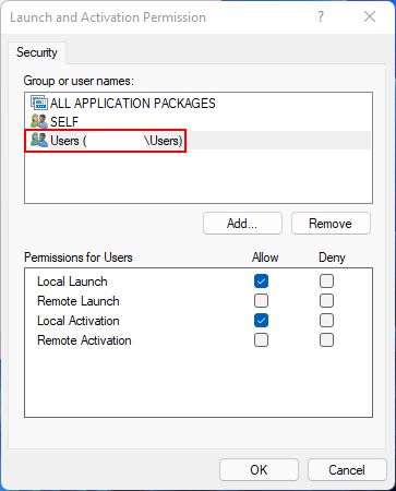 Launch and Activation permission PerAppRuntimeBroker