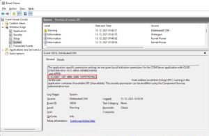 Event 10016 PerAppRuntimeBroker Warning