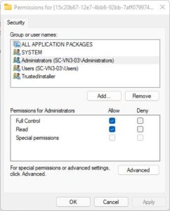 PerAppRuntimeBroker permissions