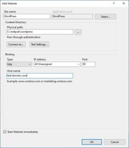 WordPress Add Website